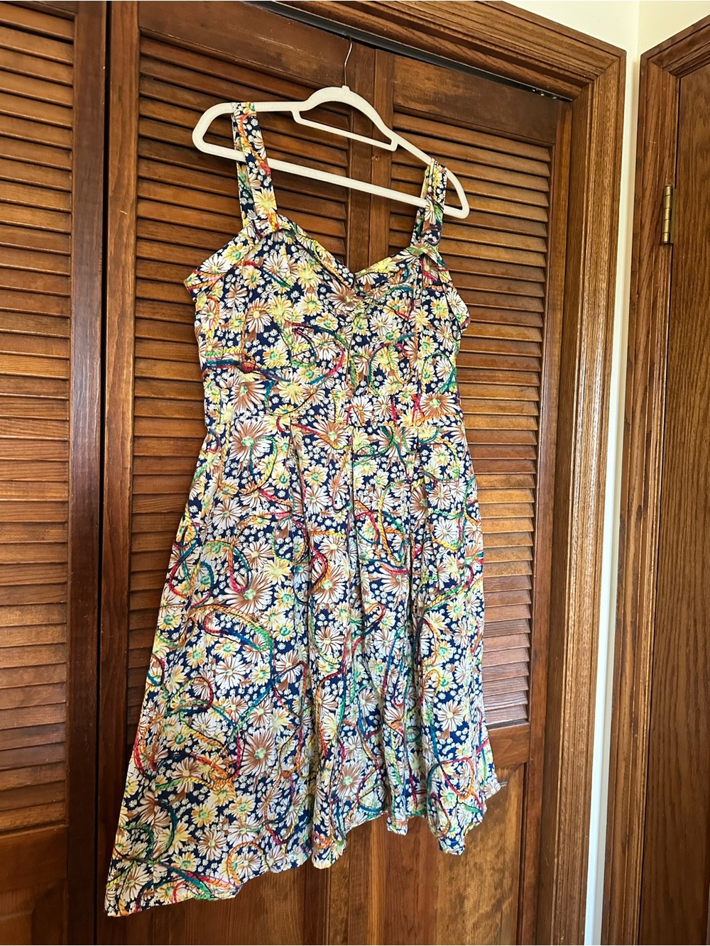 Tatyana Retro Floral Sundress with Multicolor Yarn Accents size XXL - Picture 8 of 13